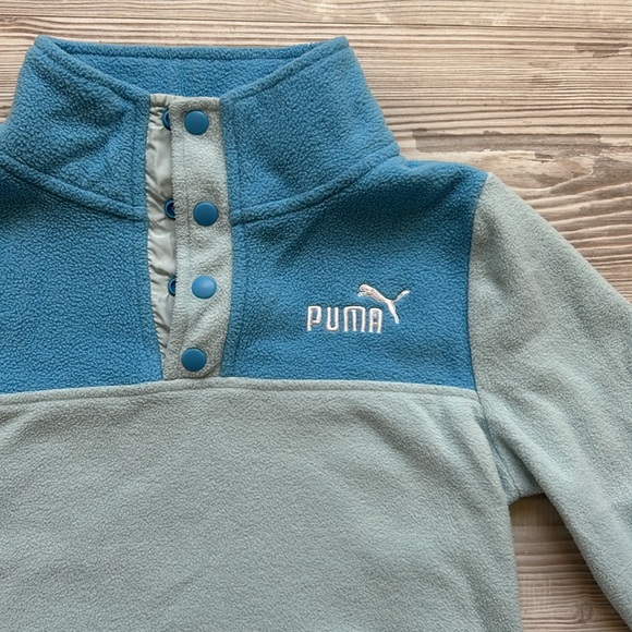 PUMA 1/4 Button Fleece Sweater, 7/8 - Picture 2 of 4